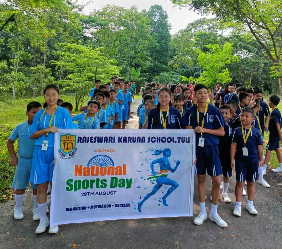 Rajeshwari Karuna School, Tuli students during the celebration of National Sports Day.